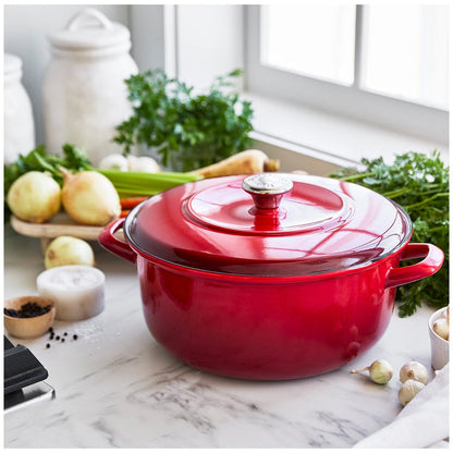 Merten and Storck Enameled Iron Dutch Oven 5L Lava Red