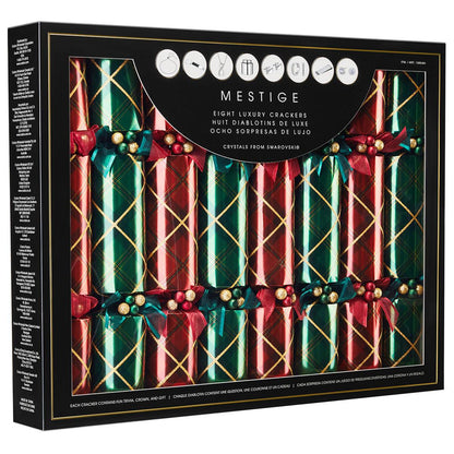 Mestige Luxury Crackers With Gifts 8 Pack Silver And Gold