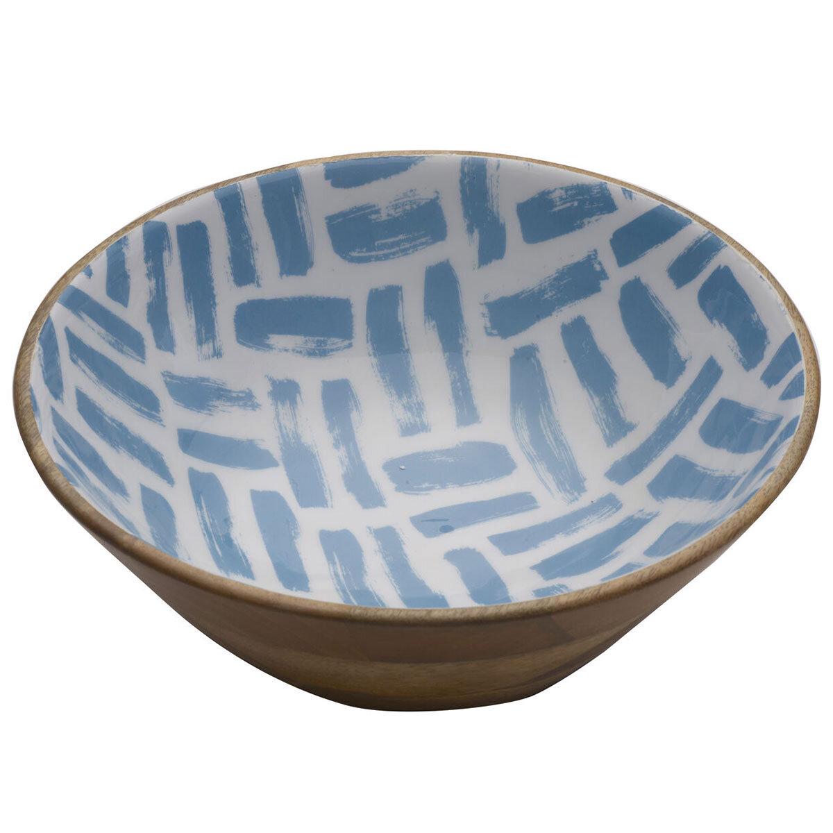 Mikasa Enameled Mango Wood Serving Bowl Grey