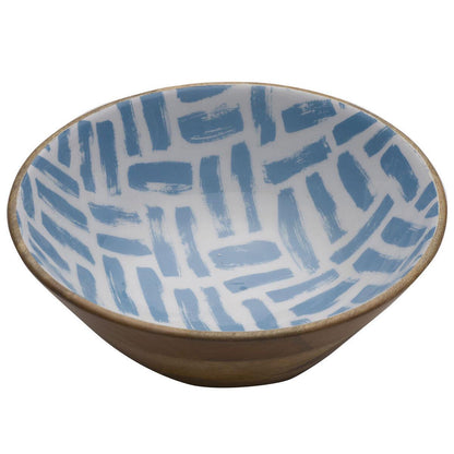 Mikasa Enameled Mango Wood Serving Bowl Grey