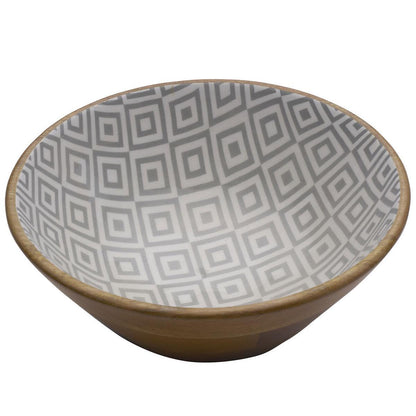 Mikasa Enameled Mango Wood Serving Bowl Blue