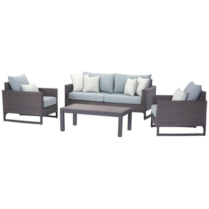 Milea 4 Piece Outdoor Lounge Set Blue