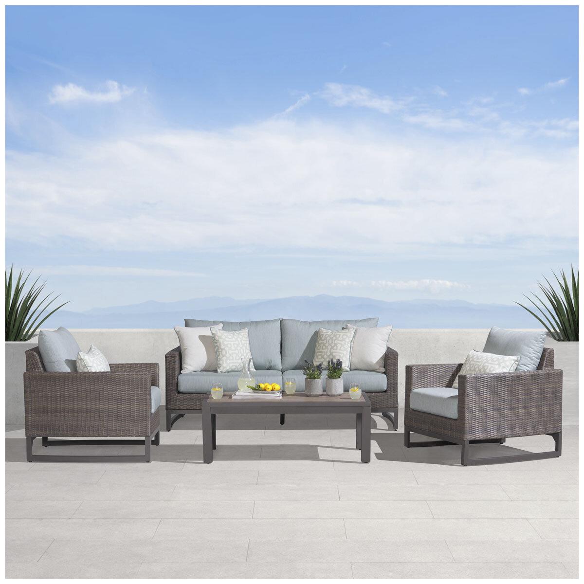 Milea 4 Piece Outdoor Lounge Set Blue