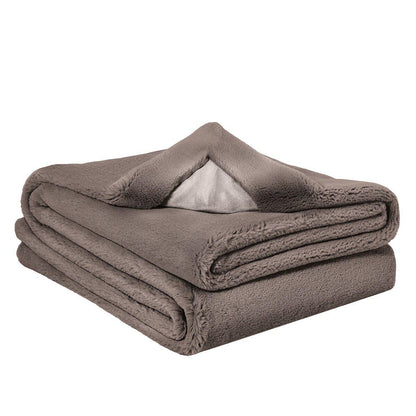 Mon Chateau Ultra Soft Faux Fur Throw 152 x 177cm Dark Mushroom