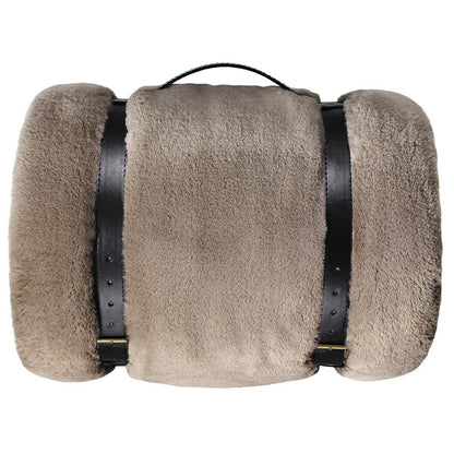 Mon Chateau Ultra Soft Faux Fur Throw 152 x 177cm Dark Mushroom