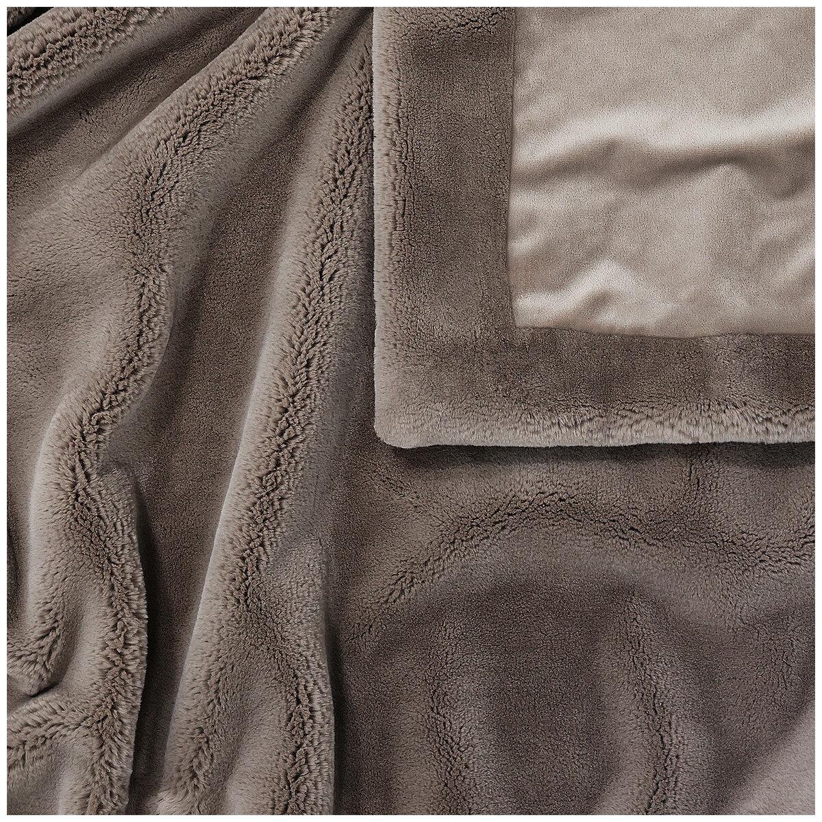 Mon Chateau Ultra Soft Faux Fur Throw 152 x 177cm Dark Mushroom