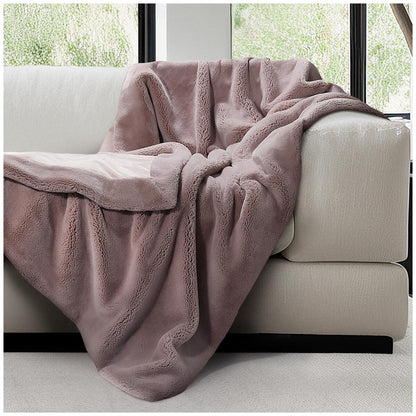 Mon Chateau Ultra Soft Faux Fur Throw 152 x 177cm Dark Mushroom
