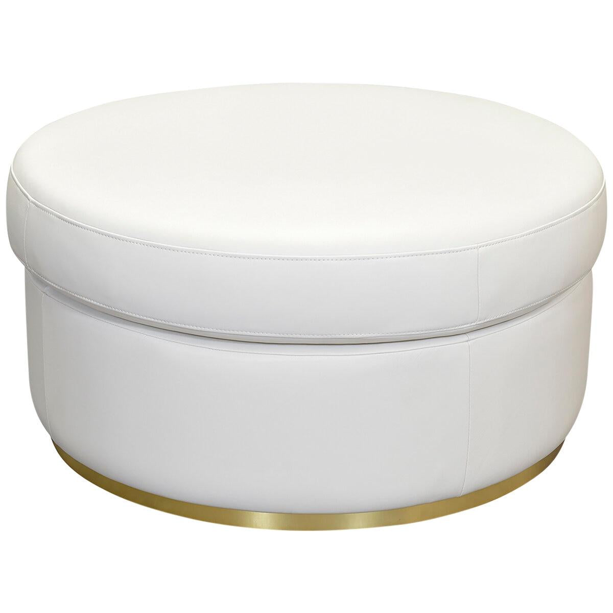 Moran Arcadia Round Ottoman Onyx