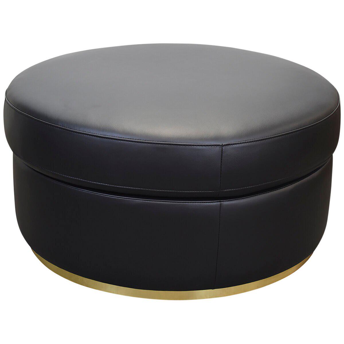 Moran Arcadia Round Ottoman Meringue