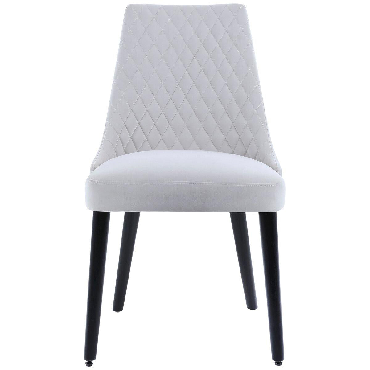 Moran Atlas Dining Chair 2 Pack Velvet Light Grey Fabric