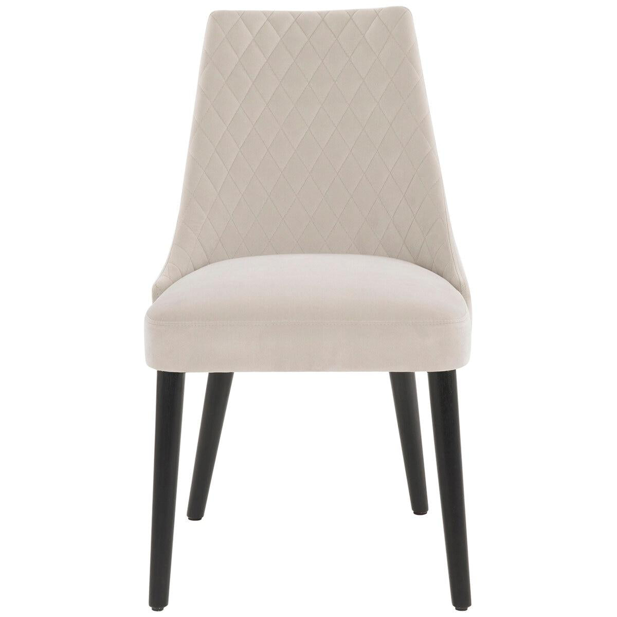 Moran Atlas Dining Chair 2 Pack Velvet Light Grey Fabric