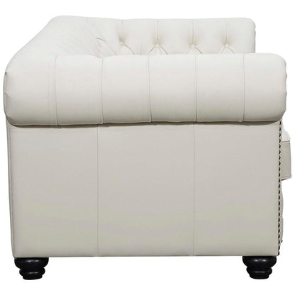 Moran Bastille II 2 Seater Leather Sofa Antique Meringue