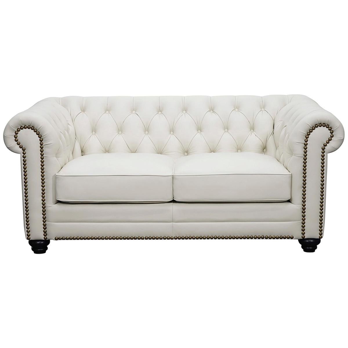 Moran Bastille II 2 Seater Leather Sofa Antique Meringue