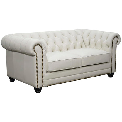 Moran Bastille II 2 Seater Leather Sofa Antique Meringue