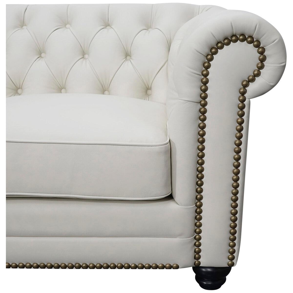 Moran Bastille II 2 Seater Leather Sofa Antique Meringue