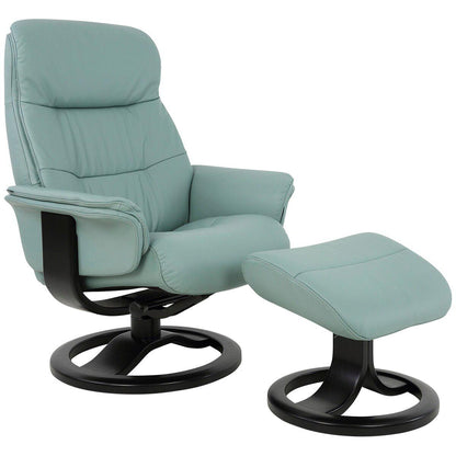 Moran Fjords Anne R-Base Large Chair and Ottoman Sea Green
