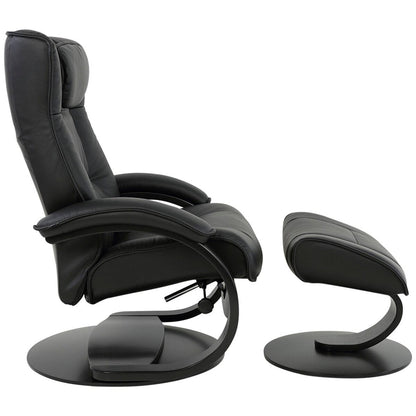 Moran Fjords Regent C-Base Large Chair and Ottoman Black