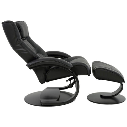 Moran Fjords Regent C-Base Large Chair and Ottoman Black