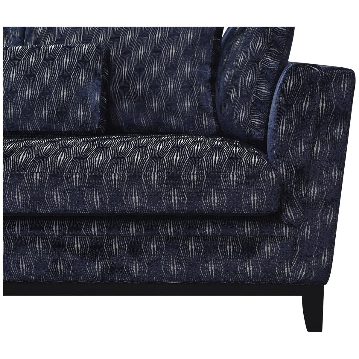 Moran Florence 3 Seater Warwick Fairmont Navy Fabric Sofa
