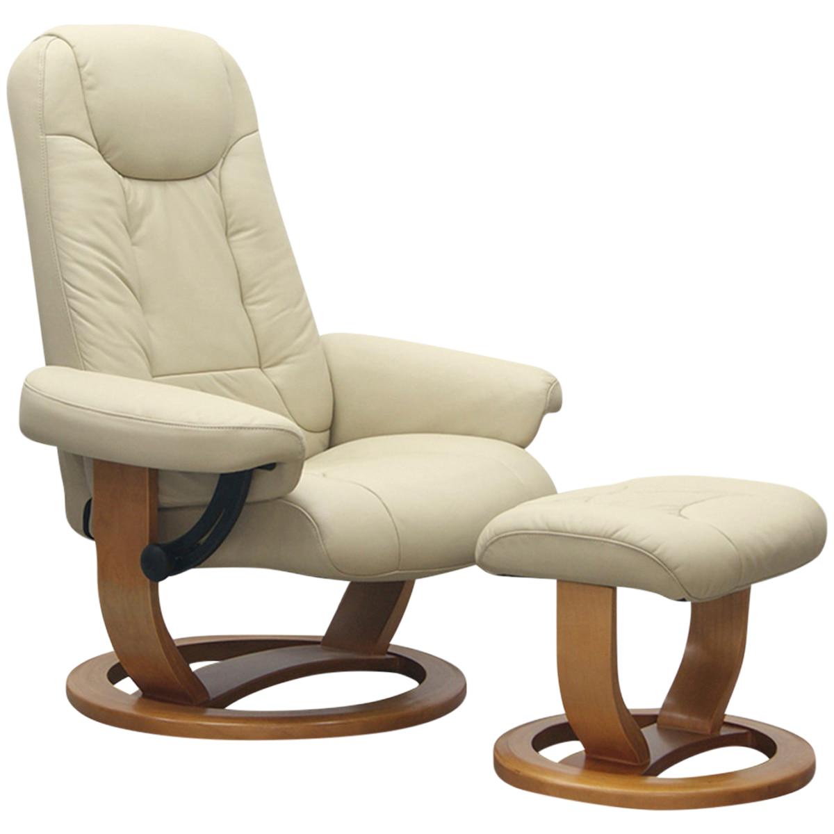 Moran Maitland Large Chair and Ottoman Set - Dunbar Natural