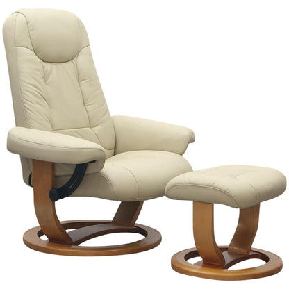 Moran Maitland Large Chair and Ottoman Set - Dunbar Natural