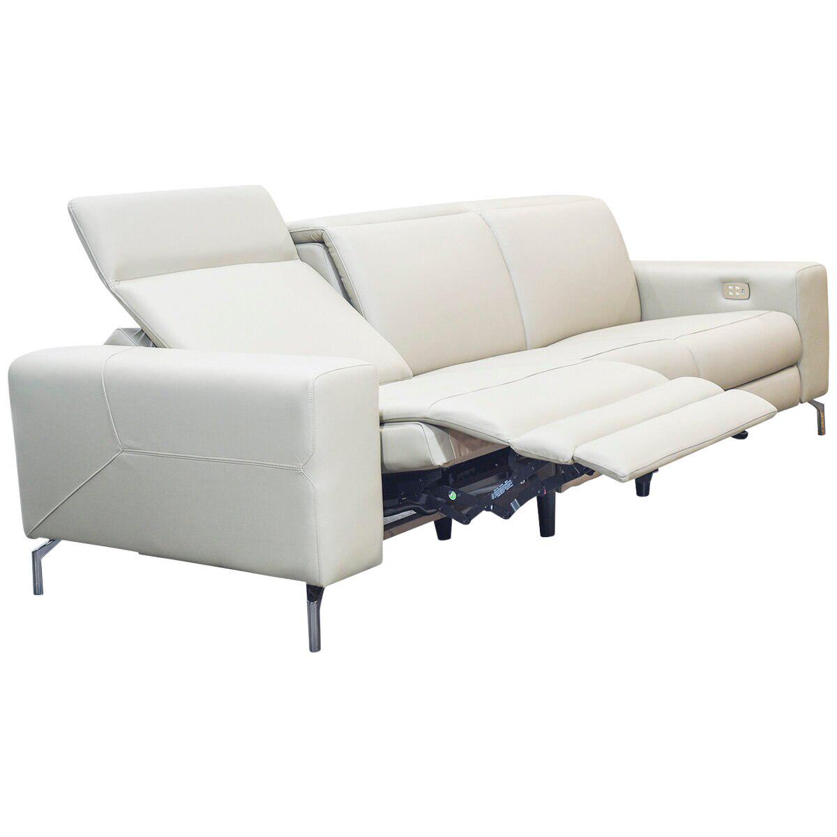 Moran Nevada 3.0S Leather Motorized Recliner Premium Meringue