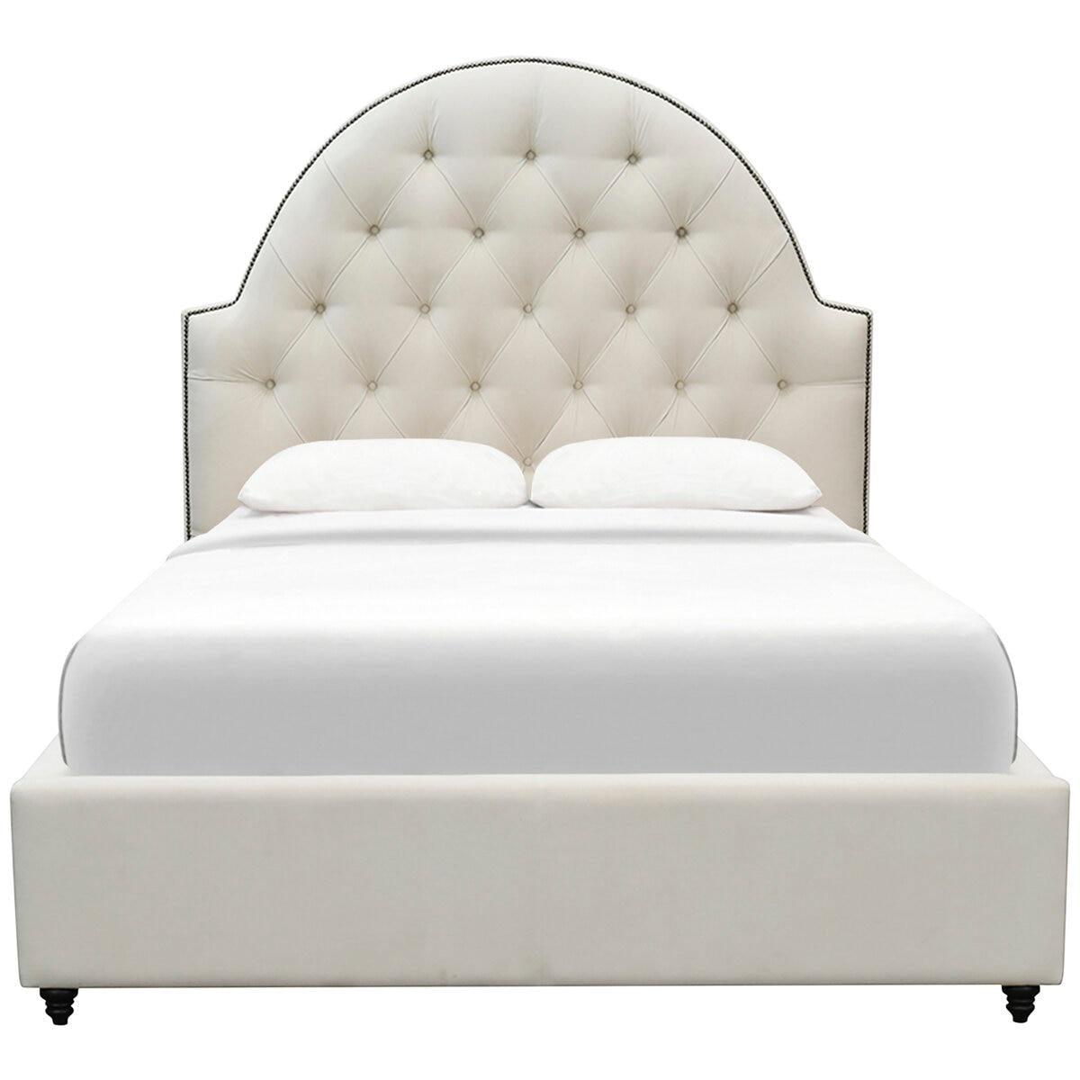 Moran Princess Double BedHead With Encasement and Slatted Base Plush Indigo