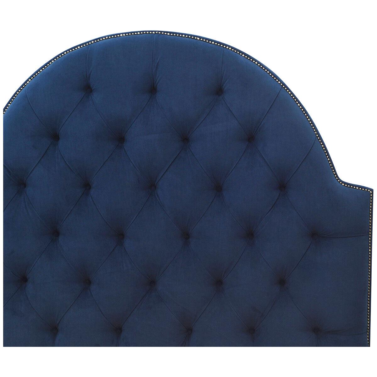 Moran Princess Double BedHead With Encasement and Slatted Base Plush Indigo