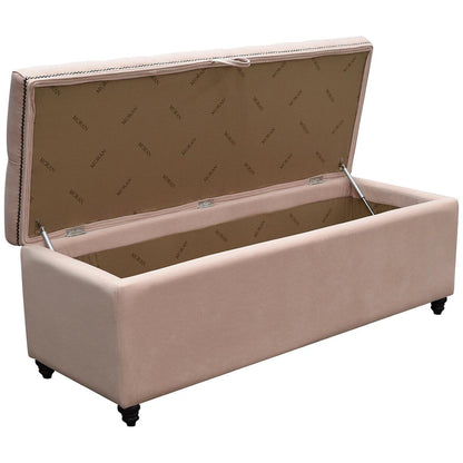 Moran Princess Fabric Storage Ottoman Plush Petal