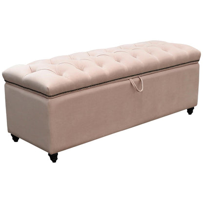 Moran Princess Fabric Storage Ottoman Plush Petal