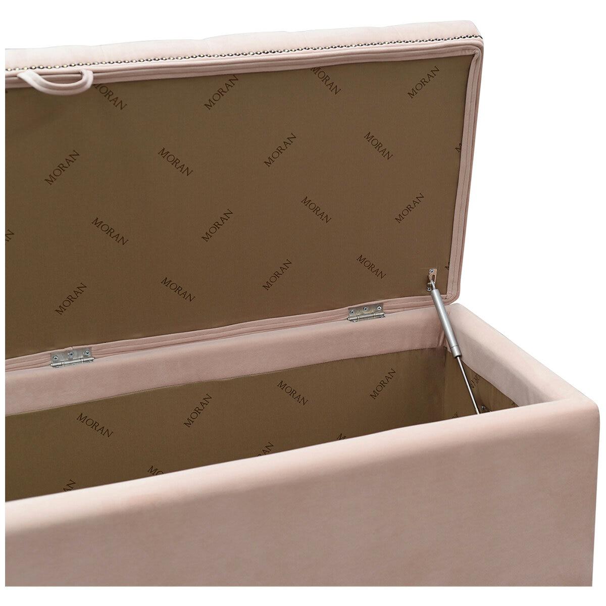 Moran Princess Fabric Storage Ottoman Plush Petal