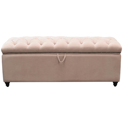 Moran Princess Fabric Storage Ottoman Plush Indigo
