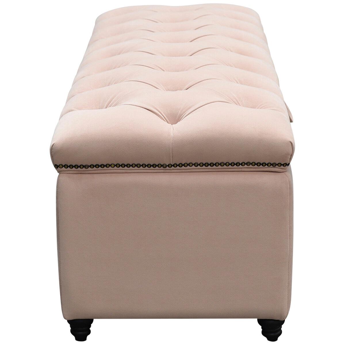 Moran Princess Fabric Storage Ottoman Plush Petal