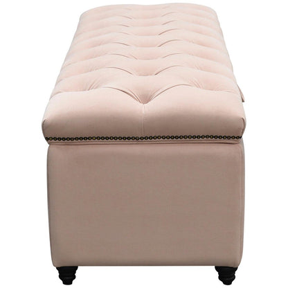 Moran Princess Fabric Storage Ottoman Plush Petal