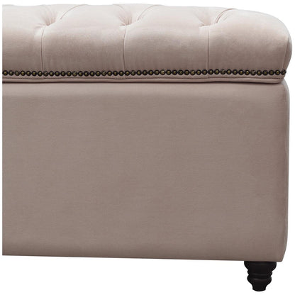 Moran Princess Fabric Storage Ottoman Plush Petal