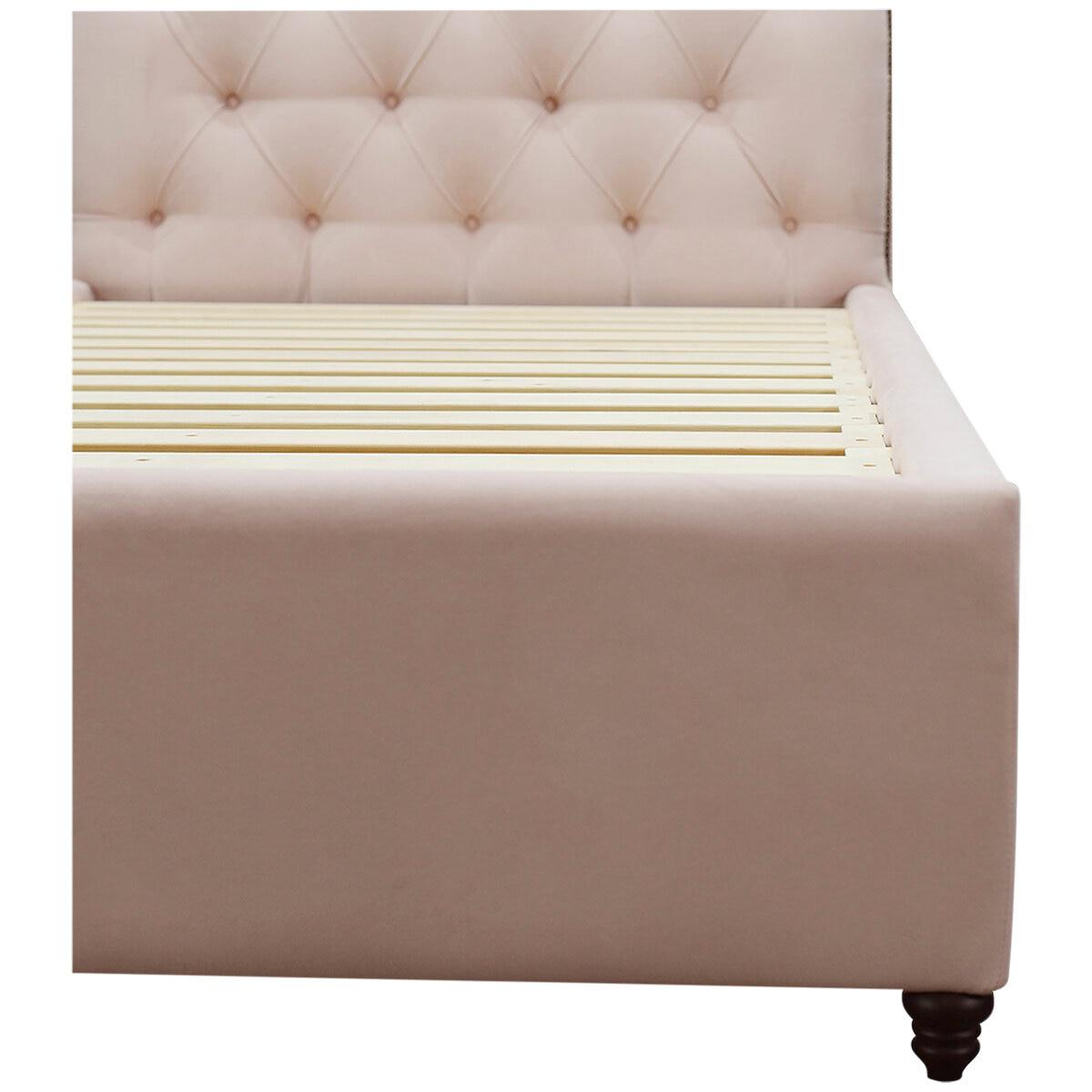 Moran Princess King Single Bed Head with Encasement and Slatted Base Petal