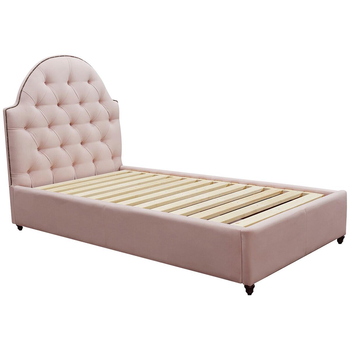 Moran Princess King Single Bed Head with Encasement and Slatted Base Petal
