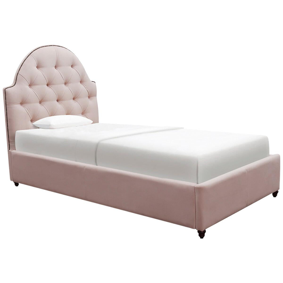 Moran Princess King Single Bed Head with Encasement and Slatted Base Petal