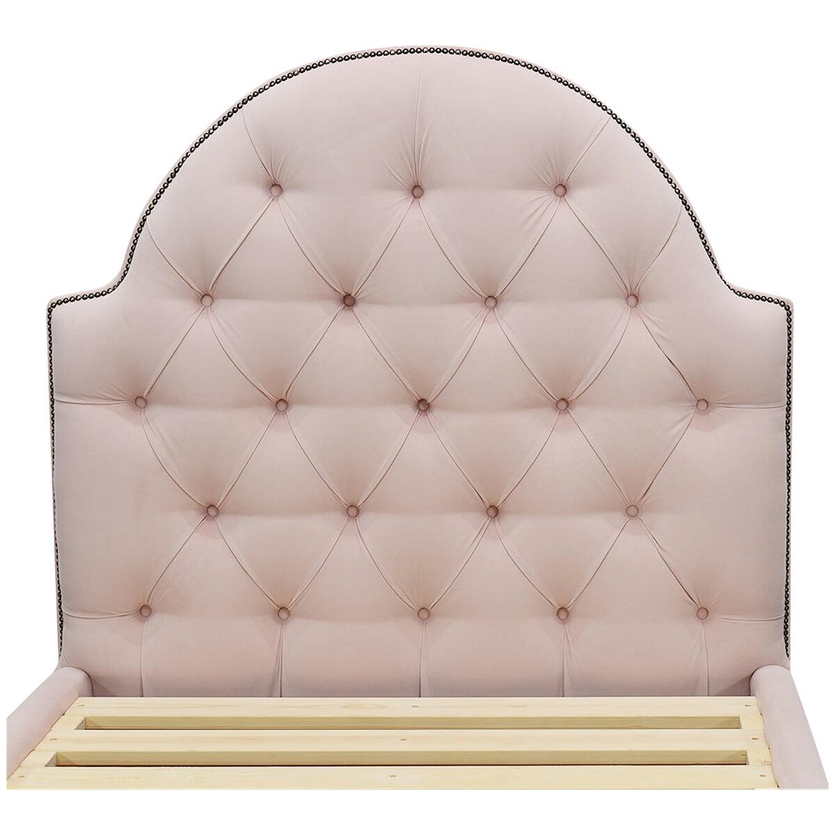 Moran Princess King Single Bed Head with Encasement and Slatted Base Petal