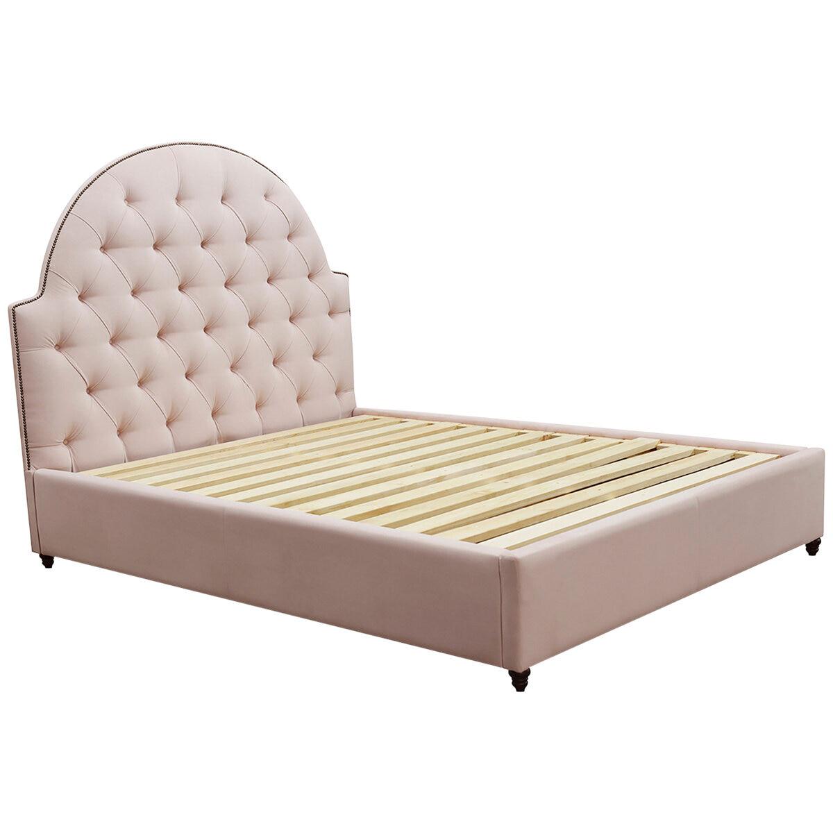 Moran Princess Queen BedHead With Encasement With Slatted Base Plush Bone