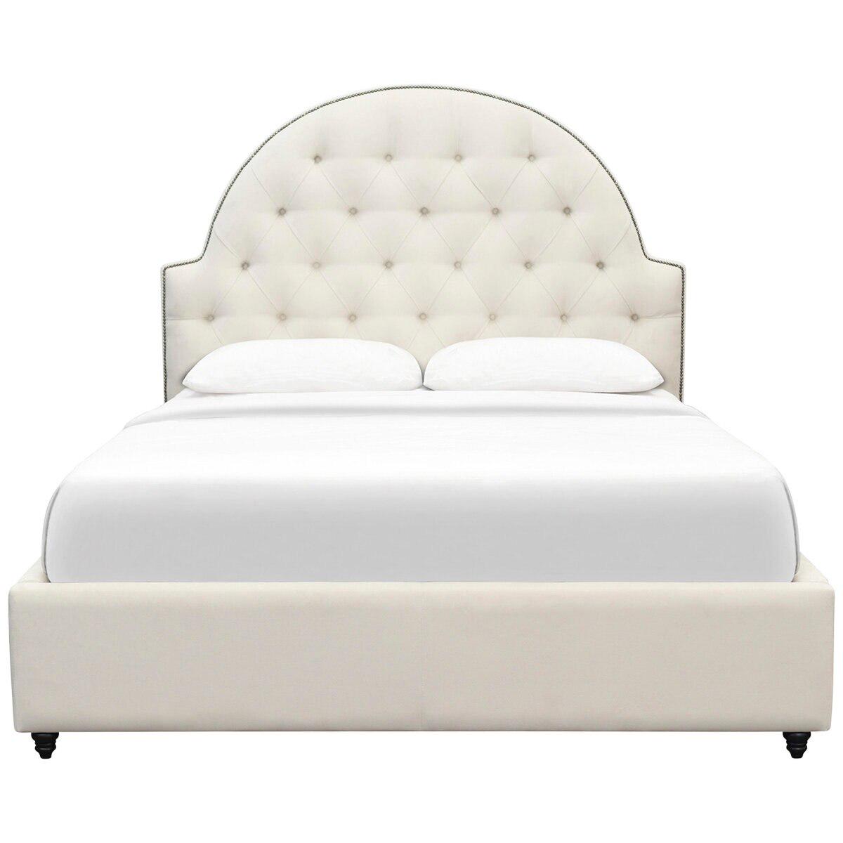 Moran Princess Queen BedHead With Encasement With Slatted Base Plush Bone