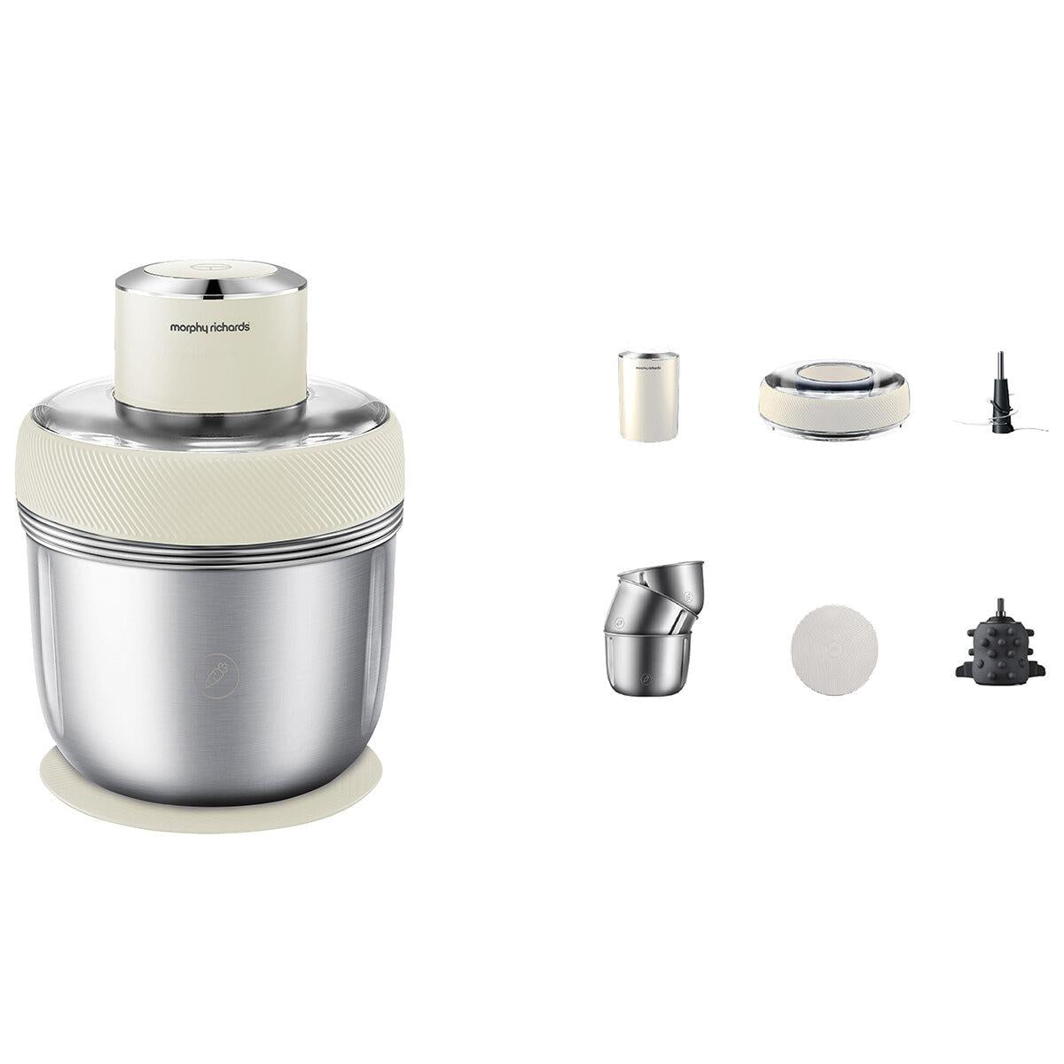 Morphy Richards Electric Chopper With 3 Bowls And Accessories Spearmint Green MRCH35SG