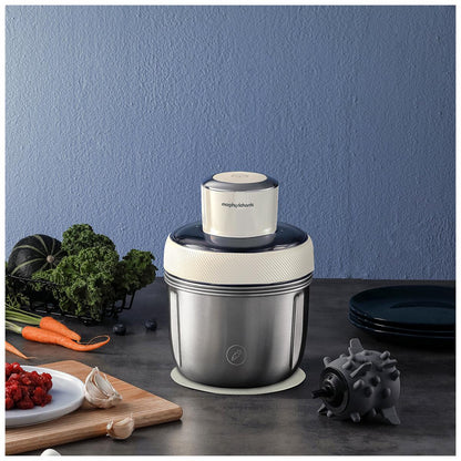 Morphy Richards Electric Chopper With 3 Bowls And Accessories White MRCH35WT