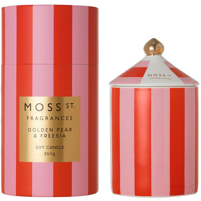 Moss St Ceramic Candles 2 Pack x 360g Golden Pear and Freesia And Blood Orange