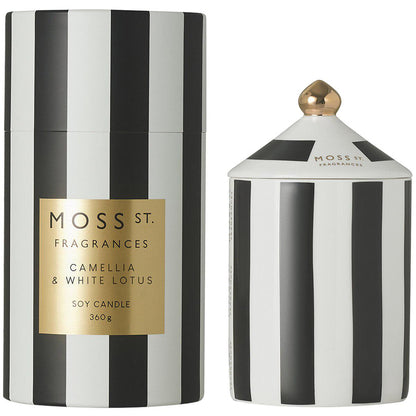 Moss St Ceramic Candles 2 Pack x 360g Camellia and White Lotus And Iris and Oud
