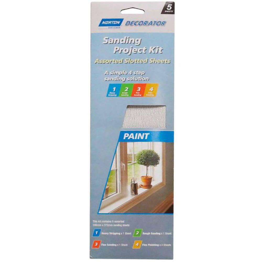 NORTON 108 x 372mm Mixed Paint Sanding Sheet - 5 Piece
