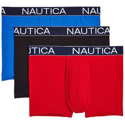 Nautica Men's 3pk Trunks Peacoat and Stripe