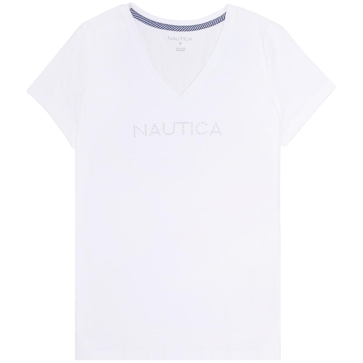 Nautica Women's V-Neck Tee White