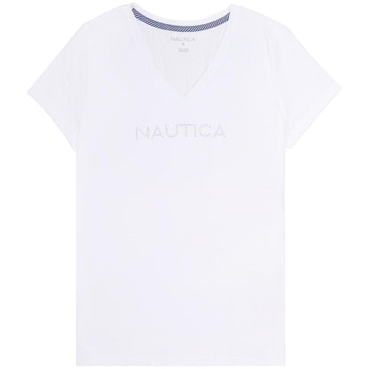 Nautica Women's V-Neck Tee White