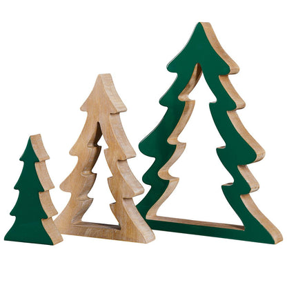 Nesting Wood Trees 45cm Red